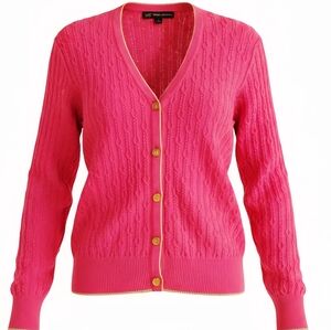 Preppy Brooks Brothers 346 Pink Gold Button Cardigan Large Gift